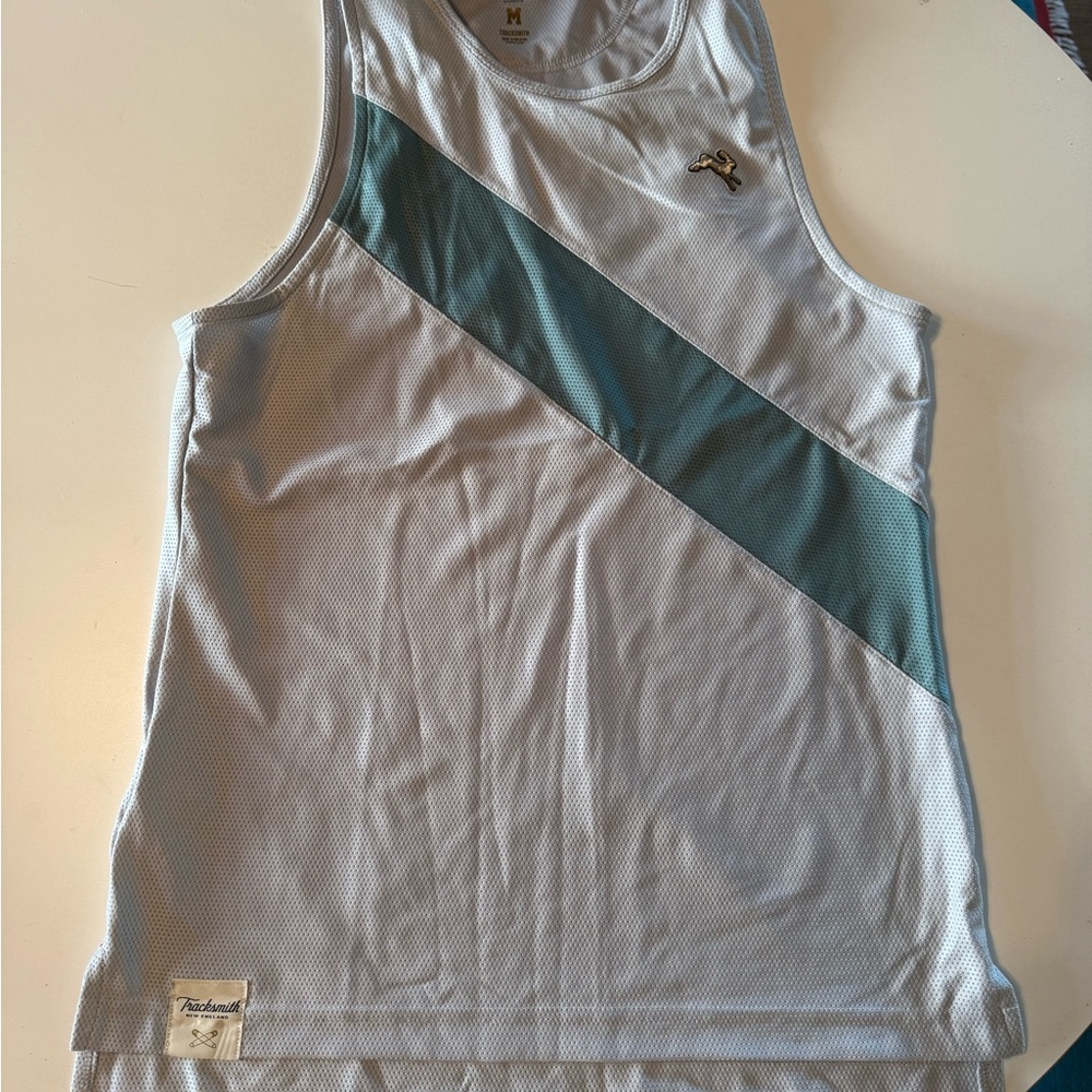 Tracksmith Gray and Teal Women's Top